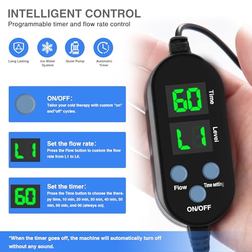 Cold Therapy Machine, Portable Ice Therapy Machine for Knee After Surgery with Programmable Timer & Flow Rate, Quiet Pump, Knee Pad, Cold Therapy Unit for Long-Term Relief and Recovery, Light Gray - color: Light Gray