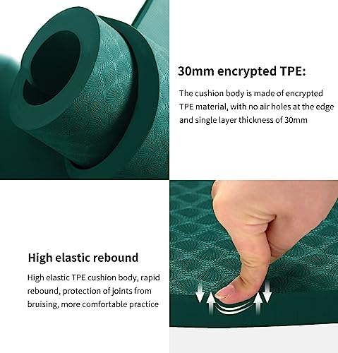 nuveti Large Exercise Mat - 15mm/20mm/30mm Thick Yoga Mat | Workout Mat for Fitness, Yoga, Pilates, Stretching & Floor Exercises for Women & Men with Free Carrying Bag - color: DarkGreen, size: 183X80X30MM