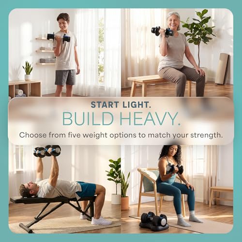 LifePro Adjustable Dumbbells Set – Quick-Adjust Space-Saving Weights with Anti-Slip Handle for Home Gym Strength Training - color: 25lb Pair Pin Adjustment