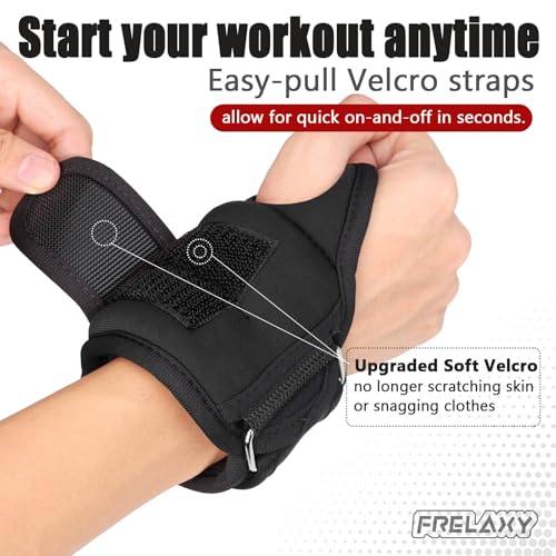 Frelaxy Wrist Weights with Thumb Loops for Men Women, 1-3 lb Pair | Weighted Gloves for Running Strength Training Yoga Walking Exercises 1lb*2 2lbs*2 3lbs*2 - color: Black, size: 1 lb x 2