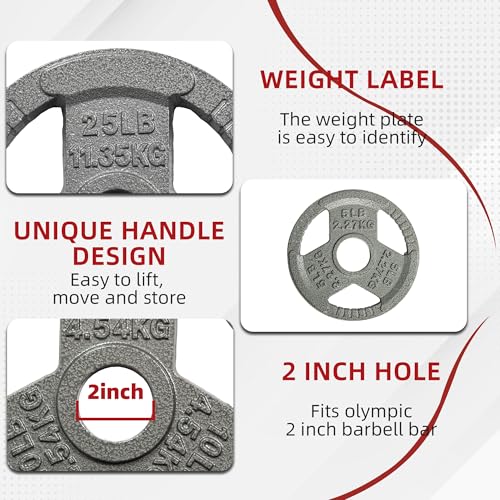 Signature Fitness 2-Inch Cast Iron Barbell Sets - size: 160LB Set