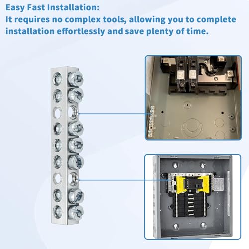 PK7GTACP 7 Terminal Ground Bar Kit Compatible with Square D Electrical Panels 1-Pack