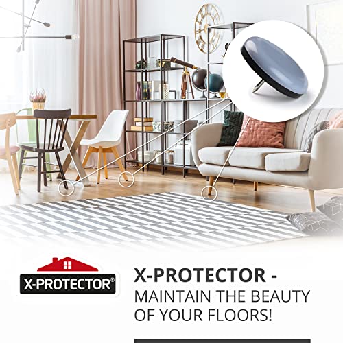 Chair Glides X-PROTECTOR – 1.5" Furniture Glides 16 pcs – Best Nail on Furniture Sliders – Premium Chair Leg Floor Protectors – Slide Effortlessly with Chair Leg Pads that Protects Your Floor! - size: 1.5" 16 PCS Grey