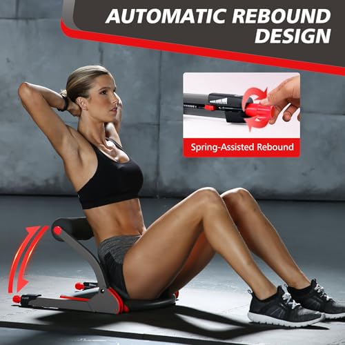 Wonder Core Smart, Ab Machine, Ab Workout Equipment, Sit Up Machine & Exercise Equipment, Ab Crunch Machine for Stomach Workout, Ab Core Trainer Abdominal Machine for Home Gym - color: Red