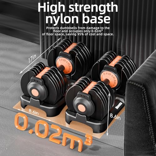 Adjustable Dumbbells Set of 2，Free Weights Dumbbells Set | Adjustable Dumbbell Set，52.5 lbs pair 105 lbs，15 in 1，for Men/Women Gym Equipment for Home Strength Training Equipment