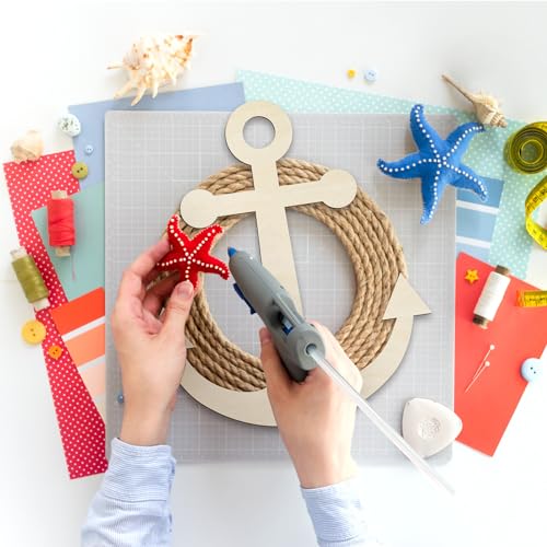 Anglechic 12 Pack 12 Inch Blank Anchor Cutout Unfinished Wood Anchor Slices Wooden for Crafts Summer Shaped Ornaments Door Hanger Decor for Summer Home Party Decoration Craft Project - color: Anchor