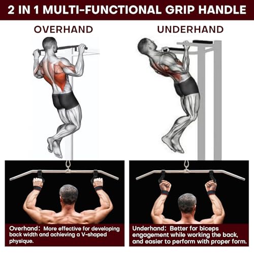 Neutral Grip Pull Up Handles - Heavy Duty Multi-Purpose Handles for Pull Ups & Deadlifts - Ergonomic Workout Handles & Exercise Machine Attachments with Premium Grips - style: 45°hook handle