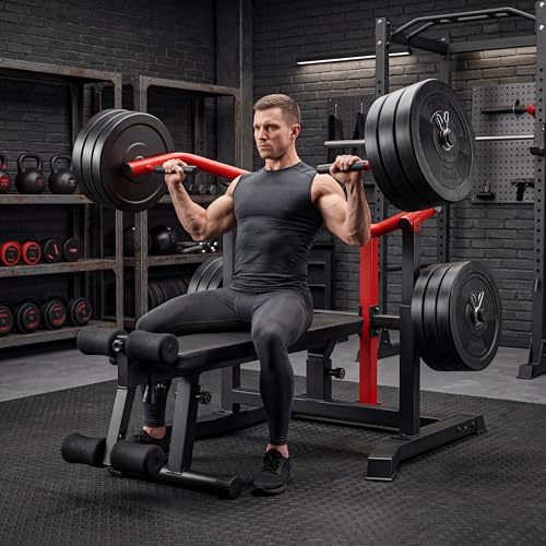 Chest Press Machine for Home Gym with Independent Arms, Plate Loaded | 1900LB Capacity • Adjustable Flat & Incline Bench • Olympic Plates • Independent Press Arms for Safe Strength Training