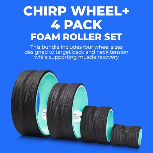Chirp Wheel+ Foam Roller 4-Pack, Back & Neck Pain Relief, Mint | Back Roller Wheel Set, Foam Roller for Back Pain, Spine Decompression, 4/6/10/12 in, Neck and Muscle Recovery - size: 4-Pack Mint