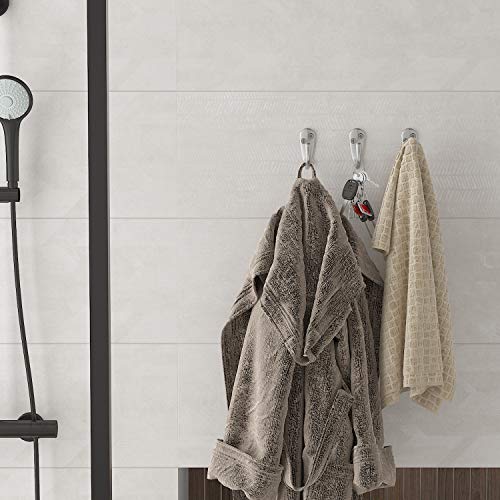 IBosins 15PCS Coat Hooks Wall Mounted Single Prong Robe Hook for Hanging Towel Hooks with 30 Screws for Bags, Hat, Cap, Scarf, Cup (Silvery) - color: Silvery