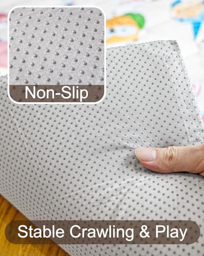 Baby Play Mat, 71x59 Playpen Mat with Machine Washable Cover | Removable, Thicken Cushioning Playmats for Baby, Non-Slip Bottom, Easy to Clean for Infants, Animal - color: Animal, size: 71" X 59"