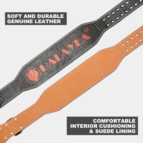 Weight Lifting Belt Gym Fitness, Padded Cowhide Leather Weightlifting Belt, Functional Powerlifting Belt Adjustable Weightlifting Belt - color: Black, size: Large