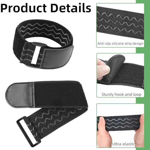 4 PCS Elastic Boot Straps, Ankle Strap Cowboy Boot Straps, Adjustable Stretch Cinch Strap with Anti-Slip Rubber & Buckle, Military Blousing Straps for Cycling Hiking Fishing Skiing Military(Black)