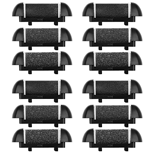 12 Pack Different Coarse Replacement Roller Heads for Electric Callus Remover for Feet Pedicure Tools Foot File Pedicure Kit Refill Rollers for Cracked Heels and Dead Skin - style: 12pcs Different Coarse