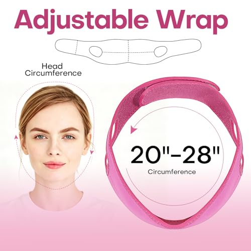 Wisdom Teeth Ice Pack Head Wrap Jaw Face Ice Pack for Wisdom Teeth Removal Extraction Toothache Pain Relief Facial Face Oral Surgery TMJ Tonsillectomy Recovery Must Haves (Hot Pink) - color: Hot Pink