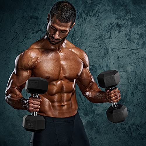 WF Athletic Supply Rubber Coated Hex Dumbbell Set, Multiple Choices Available - Dumbbells with Rack Stand and Mat, or Dumbbells Only (200/550/1200/2100/3000 LB) - color: f. 10 - 70LB w/ 3-tier Rack (No Mat)