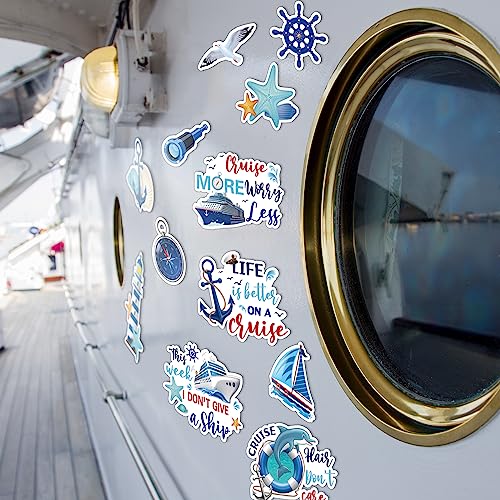 Kanayu 12 Pieces Cruise Door Magnets Decorations, Sea Navigation Ship Car Refrigerator Magnets Stickers Anchor Cruise Cabin Door Fridge Magnetic Decorations for Cabin Carnival Party(Classic Style) - style: Classic Style