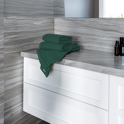 Tens Towels Pack of 6 Hand Towels, 100% Cotton, Lighter Weight, Quick to Dry, 16 x 28 Inches, Super Soft & Absorbent, Perfect for Bathroom & Kitchen (Hunter Green) - color: Hunter Green
