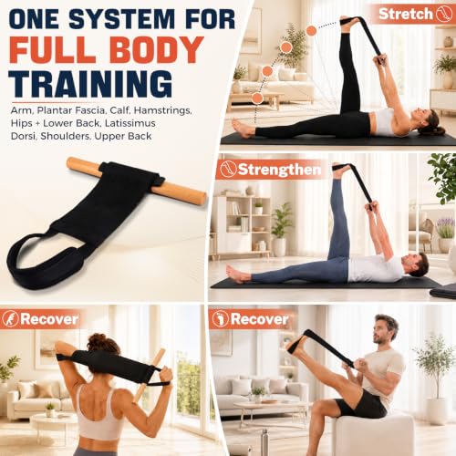 Full Body Exercise and Strengthening Device, Stretching Device for Relieving Back Pain, Plantar Fasciitis, and Hamstring Tightness - size: Large 5'9 - 6'2