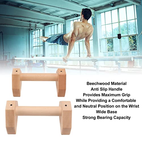 2pcs Wooden Push Up Handles, Anti Slip Pushup Bar with Silicone Pads, Joint Friendly Parallettes for Calisthenics Handstand and Floor Workouts for Men Women - size: 25cm / 9.8in