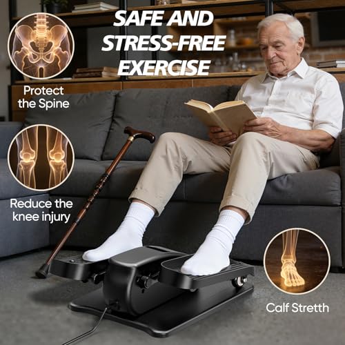 Under Desk Elliptical Machine for Senior Mini Elliptical Leg Exerciser with Remote Quiet Portable Electric Seated Foot Pedal Exerciser for Home Office - size: Mini
