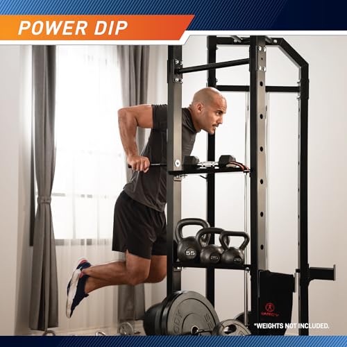 Marcy Strength Training Home Gym Cage with Pulley System for Weightlifting, Bodybuilding, Full Body Workout Equipment for Home Exercise - style: Power Tower Cage