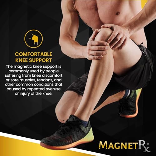 MagnetRX® Magnetic Knee Sleeve – (2-Pack) Effective Compression Knee Brace with Magnets for Knee Comfort & Recovery – Magnetic Knee Brace Support (Medium) - size: Medium (Pack of 2)