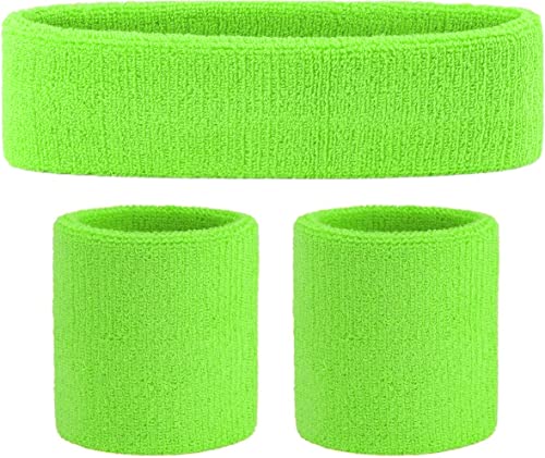 80s Sweatband, Sports Headband and Wristbands, Sweat Bands Neon Colors, 80s Party, Sweatbands for Women, Colorful Sweatband Set
