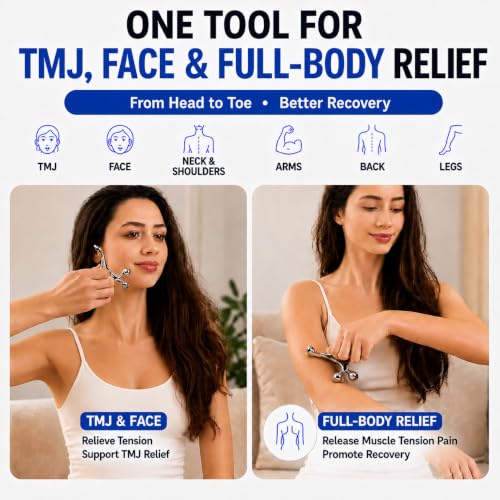 Melonsun Trigger Point Massage Tool for Deep Tissue Relief, Gua Sha Muscle Scraper for Fascia Release, Thumb Saver Acupressure Massager for Jaw, Neck, Shoulder, Back & Full Body Tension Relief