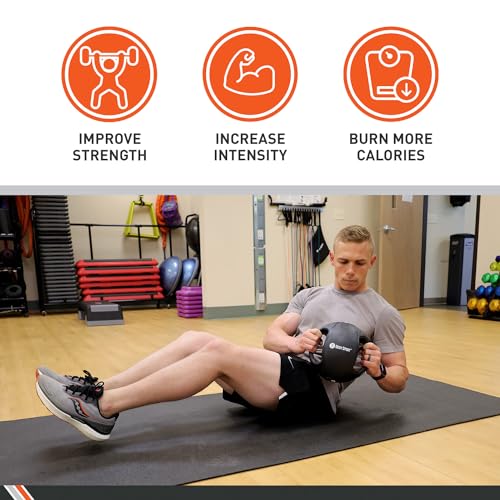 Body Sport Double Grip Medicine Ball, 12 lb. - Strength Training Weighted Exercise Tool - Softer Kettlebell Alternative for Home Fitness & Gyms