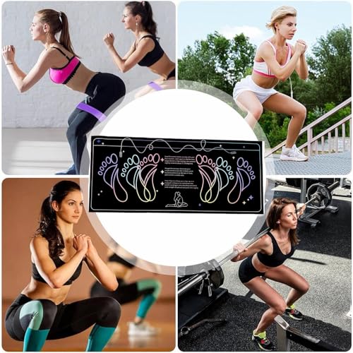Squat Mat With Foot Position (32 * 14in) - Anti Slip Training Mat, Perfect for Leg & Abdominal Exercises, Squat Pads Activate Muscles, Prevent Injuries, Lightweight Portable for Home Gym - color: Neon Gradient