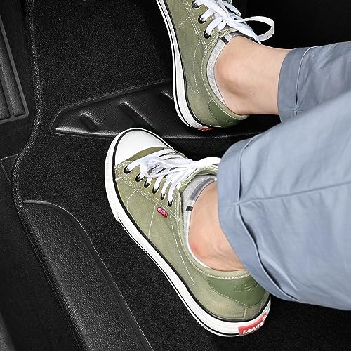 CAR PASS Waterproof Universal Faux Leather 3Pcs Car Floor Mats, Black Car Mats Fit for SUV,Vans,sedans, Trucks,Set of Vehicles Car Carpet with Driver Heel Pad and Anti-Slip Nibs Backing (Black 3Pcs) - color: Black 3pcs