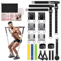 Bbtops Pilates Bar Kit with Resistance Bands,Pilates Bar with Stackable Bands Workout Equipment for Legs,Hip,Waist and Arm,Exercise Fitness Equipment for Women & Men Home Gym Yoga Pilates - color: Glossy Black