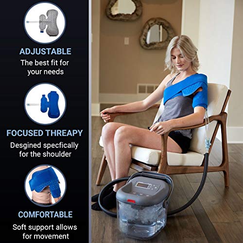 Cold Water Therapy Shoulder Pad for Cryotherapy Unit - Pad Only for Circulating Ice Machine for Surgery, Rotator Cuff [Color: Black] - style: Shoulder pad