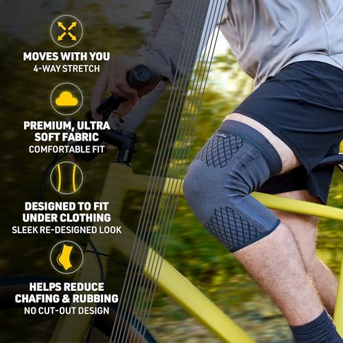 Futuro Premium Compression Knee Sleeve with Stabilizers, Removable Stabilizers, Advanced Customizable Compression Sleeve, for Mild Arthritis, Swelling, Soreness, Sprains, and Strains, Medium - size: Medium