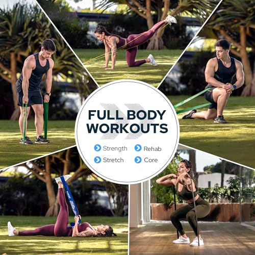 Iron Core Fitness Gym Quality Long Resistance Bands Multi Pack of 5- Loved by Fitness Pros for Group Workouts in Gyms, Boxes, Studios and Bootcamps. Perfect for Pull Ups, Strength Training, Mobility - color: #4 Purple, Large