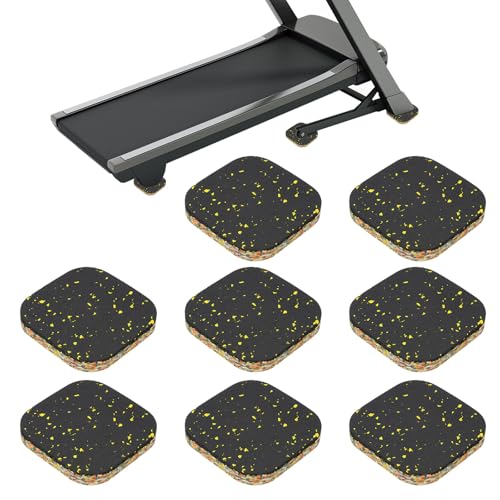 PATIKIL 8 Pcs Treadmill Mat Pads, 4x4x0.6 High Density Foam Anti Vibration Pad Sound Proof Floor Mat Exercise Equipment Mat for Carpet Protect Noise Reduction Home Gym, Yellow - color: Yellow, size: 4x4x0.6"
