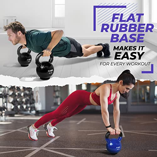 Yes4All Kettlebells Rubber Base, Kettlebell Set for Women, Strength Training Kettlebells Weights (10-65 lbs) - color: D. 15LB - Violet