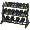 HANDBODE Rubber Coated Hex Dumbbell Set with Rack, 300-840 lb | Fixed Weights Sets with Heavy Duty Storage Stand, Multiple Weight Options Home Gym Equipment for Strength Training - style: 540 lb Set (10-50 lb) with Rack