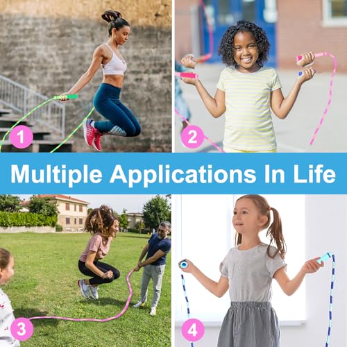 GRAWUN Jump Rope For Kids, Soft Beaded Jump Rope, Adjustable Length Tangle-Free Segmented Soft Beaded Skipping Rope，for Women, Men and Kids Keeping Fit, Workout and Weight Loss - color: 3 Pack