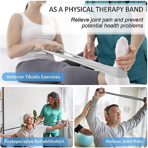 Resistance Bands for Physical Therapy, Bands for Working Out, Latex Free Elastic and Exercise Bands Set for Stretching, Suitable for Rehab, Yoga, Pilates, Gym, Home Exercise - color: Gradient Gray 10-115lbs