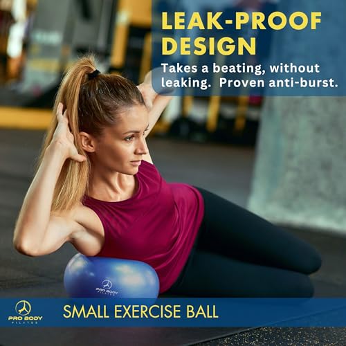 ProBody Pilates Small Exercise Ball - 9 Inch Workout Ball for Stability, Barre, Yoga, Core & Physical Therapy - color: Blue