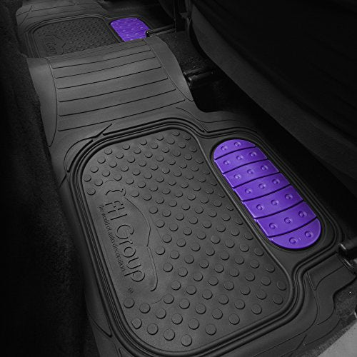 FH Group Car Floor Mats - Heavy-Duty Rubber Floor Mats for Cars, Universal Fit Full Set, Trimmable Automotive Floor Mats, ClimaProof Floor Mats For Most Sedan, SUV, Truck Floor Mats Purple - color: Purple