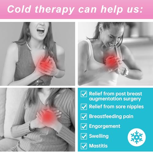 Breast Therapy Ice Packs Large Hot Cold Breast Pads, Nipple Cooling Gel Pads for Clogged Milk Duct Relief, Engorgement, Breast Augmentation Surgery, Breastfeeding Essentials for New Moms, 2 Pack - color: Pink(drop-shaped)