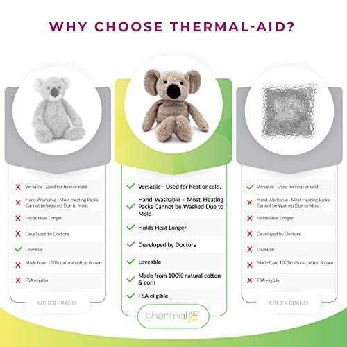 Thermal-Aid® (Olli The Koala) – Washable Heating Pad & Ice Pack – Plush Hot/Cold Pack with Natural Corn Filling – Reusable Comfort - size: Zoo Koala