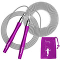 Jump Rope, High Speed Weighted Jump Rope - Premium Quality Tangle-Free - Self-Locking Screw-Free Design - Jump Ropes for Fitness - Skipping Rope for Workout Fitness, Crossfit & Home Exercises - color: Purple