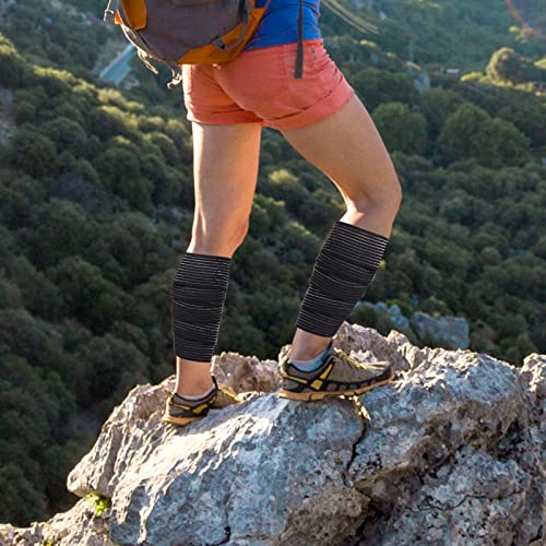 Rbenxia 4 Pieces of Black Elastic Ankle Compression Bandage Adjustable Ankle Strap Heel Brace Wraps Breathable Ankle Band for Stabilising Ligament, Joint Pain, Sport (70 cm)