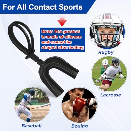 Dunzy 20 Pcs Football Mouth Guards with Strap Bulk Sports Mouthguard Bulk Football Mouthpiece Mouth Protector for Wrestling Boxing Lacrosse Hockey Taekwondo - color: Mixed Color, size: Adult