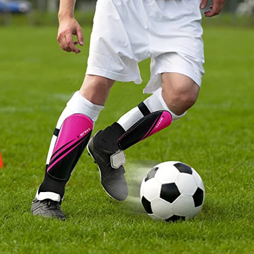 newox Soccer Shin Guards Kids Youth - Shin Pads Protection Boys Shin Guards Soccer Youth - Soccer Shin Guards for Kids 3-15 Years Old Girls Boys - color: Pink+Black, size: X-Small