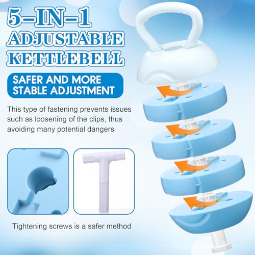 Adjustable Water Filled Kettlebell 5/8/13/17/22 lb Water Filled Kettlebells Weights Set for Home Gym, Kettle Bell Sets for Women at Home and Cross-training Exercise - color: Blue